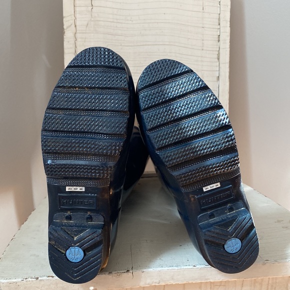 Navy Blue High Gloss Hunter Rain Boots, size 6 - Picture 8 of 8